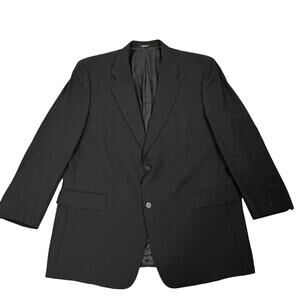 Hart Schaffner Marx Jacket Mens Size 46R Black PinStripe 2 Buttons Business